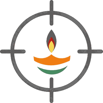 The Scholar Warrior logo: a lamp inside crosshairs